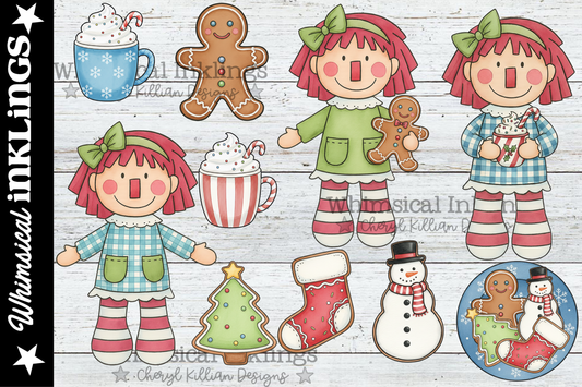 Annies Christmas Cookie Clipart| DTF Designs|SublimationDesigns