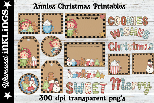 Annies Christmas Printables| Clipart|DTF|Sublimation