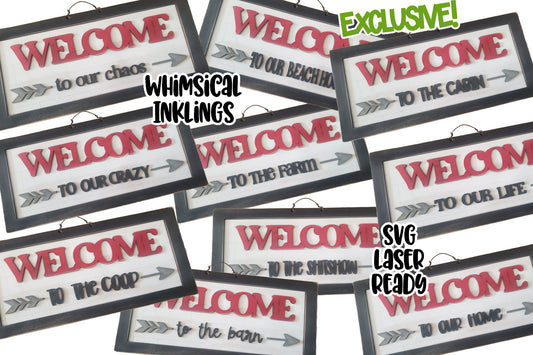 Assorted Welcome Sign Laser SVG Set