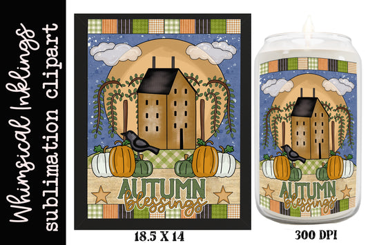 Autumn Blessings Sublimation| Folkart| Fall|Prim