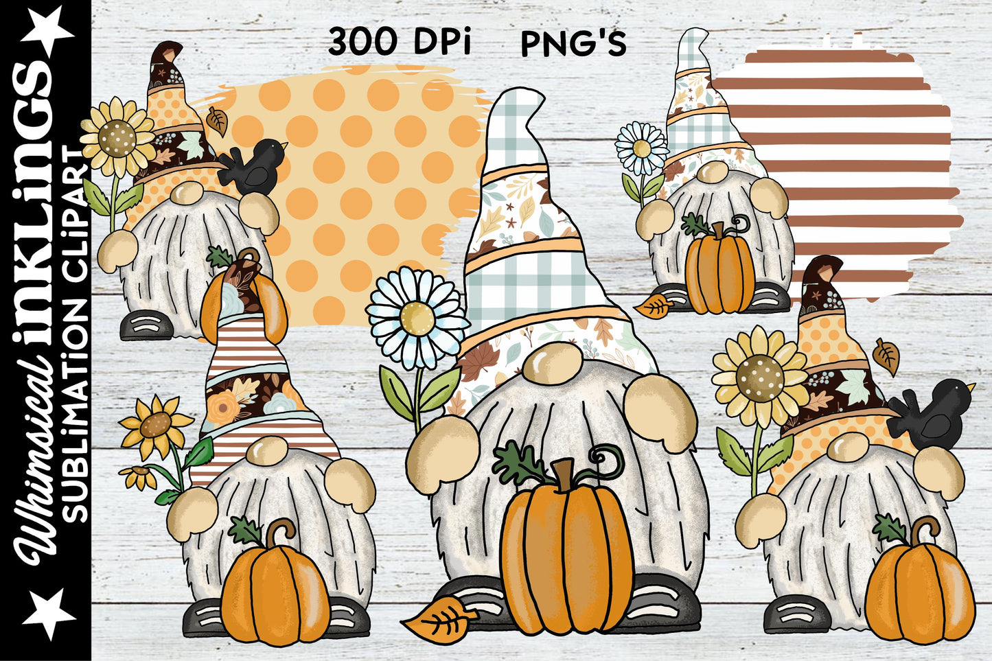 Autumn Gnomes Sublimation Clipart |Fall Sublimation