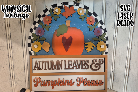 Autumn Leaves Sign Laser SVG