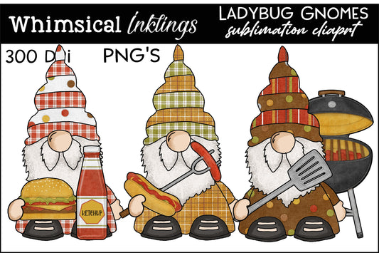 Backyard BBQ Gnomes| Summer Sublimation |Gnome Clipart