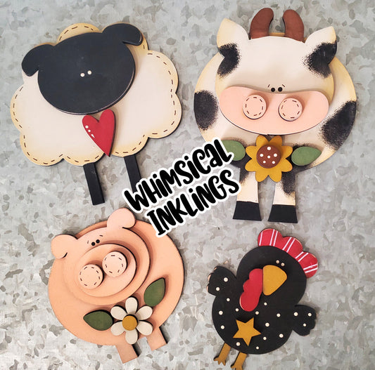 Barnyard Buddies Magnet Set DIY Wood Kit