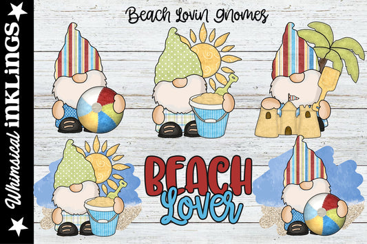 Beach Lovin Gnomes Sublimation Clipart| Summer