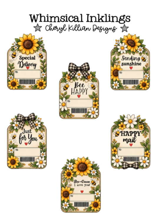Bee Happy Shipping labels| Bee Stickers