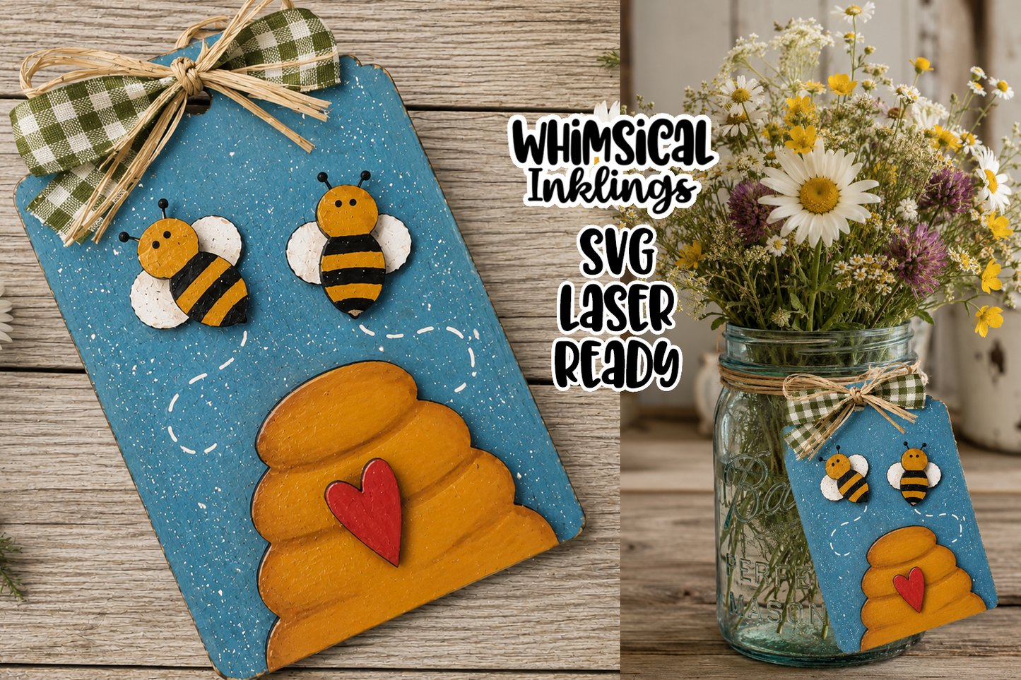 Bee Hive Tag Laser SVG