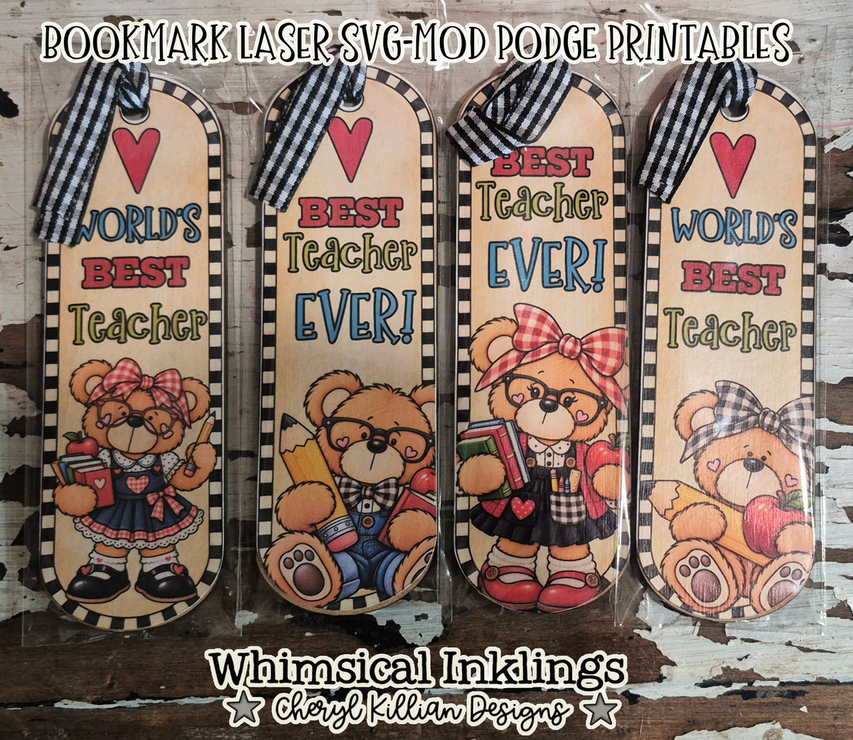 Best Teacher Bookmark Set |Laser SVG| Mod Podge Printables
