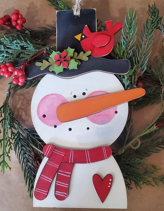 Birds Of A Feather Snowman Ornament DIY Wood Kit