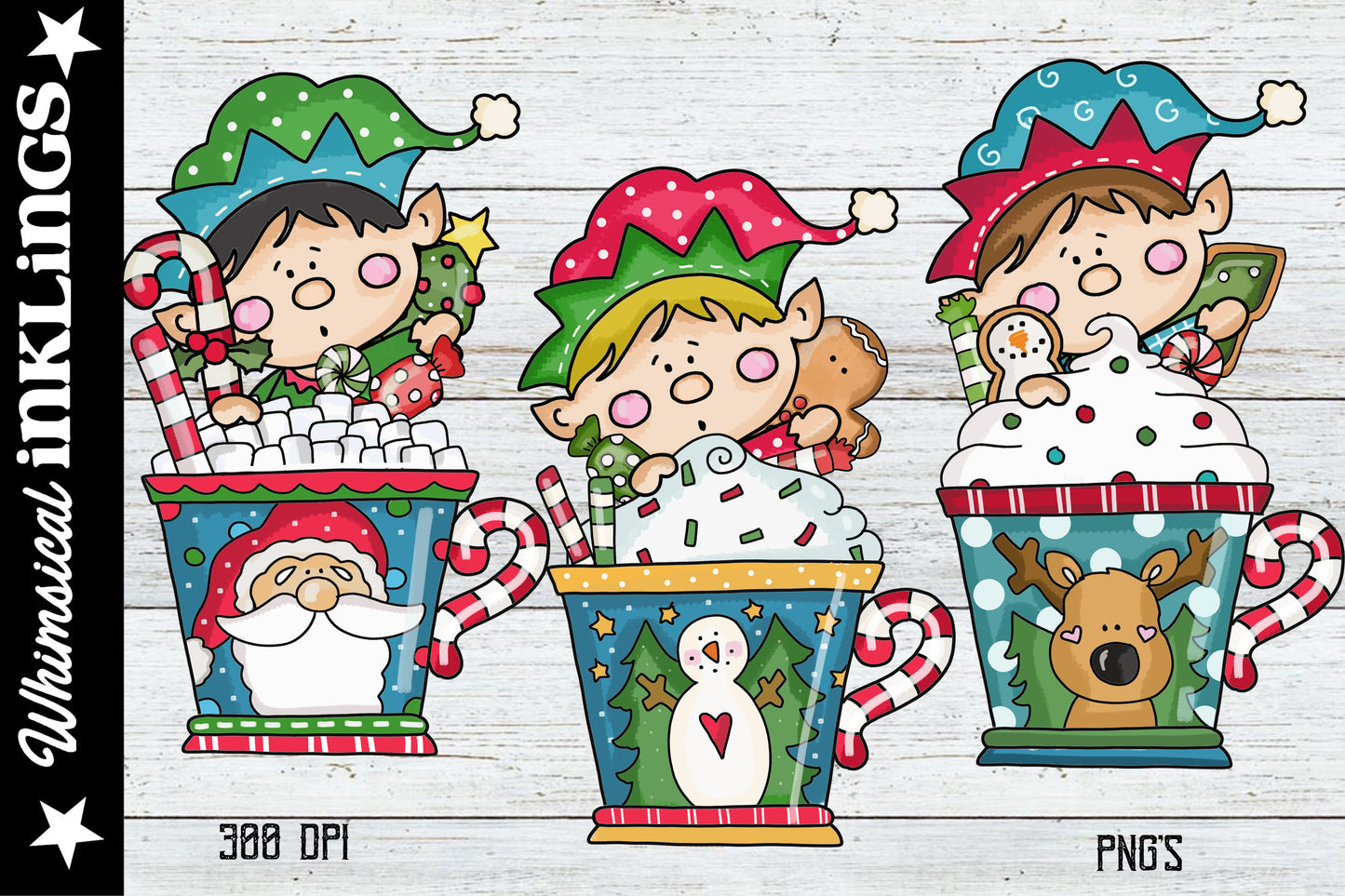 Bitty Elves Sublimation Clipart Bundle| Elf Clipart| Christmas Clipart