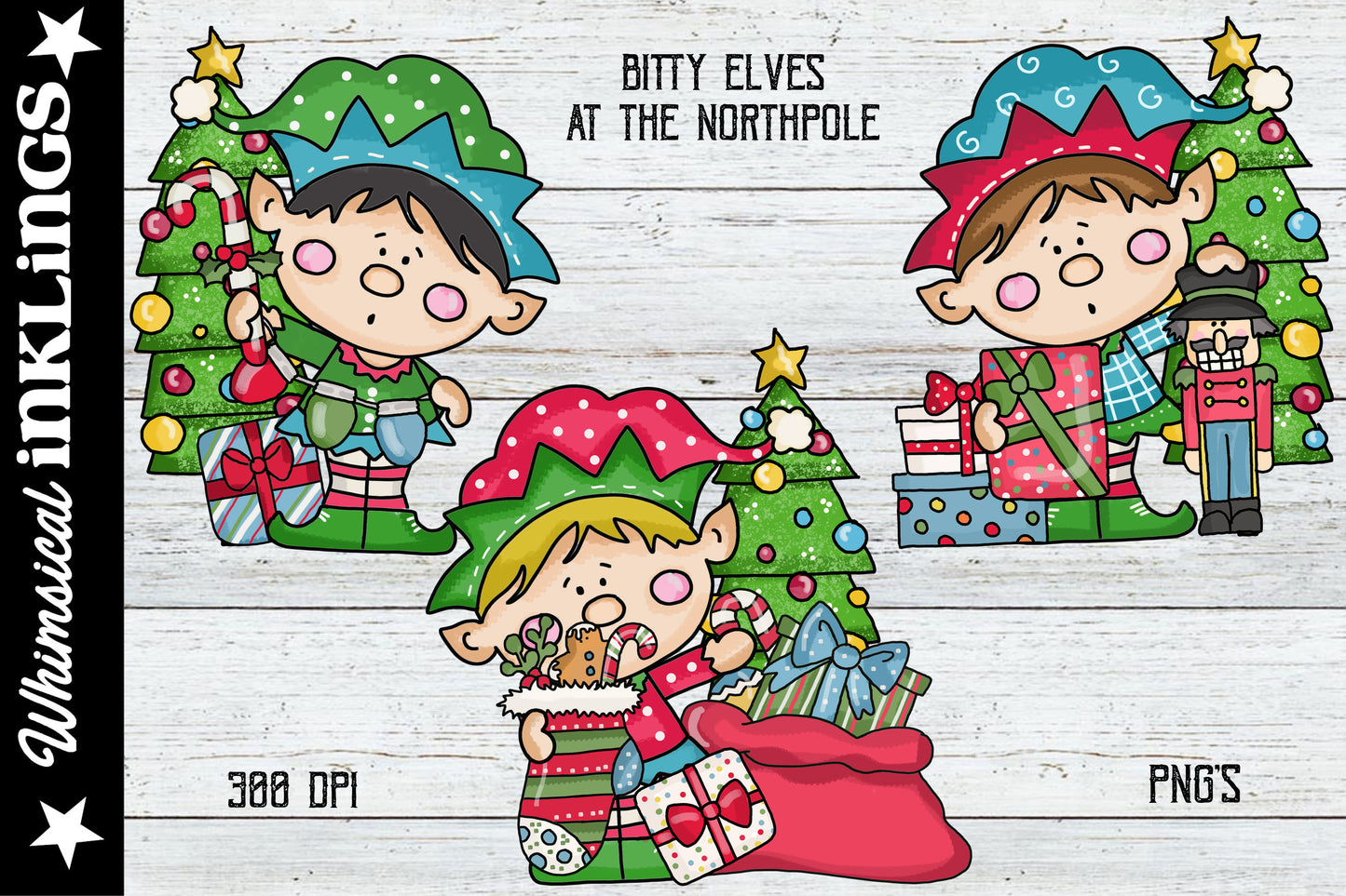 Bitty Elves Sublimation Clipart Bundle| Elf Clipart| Christmas Clipart