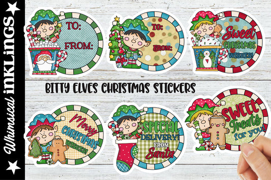 Bitty Elves Christmas Stickers