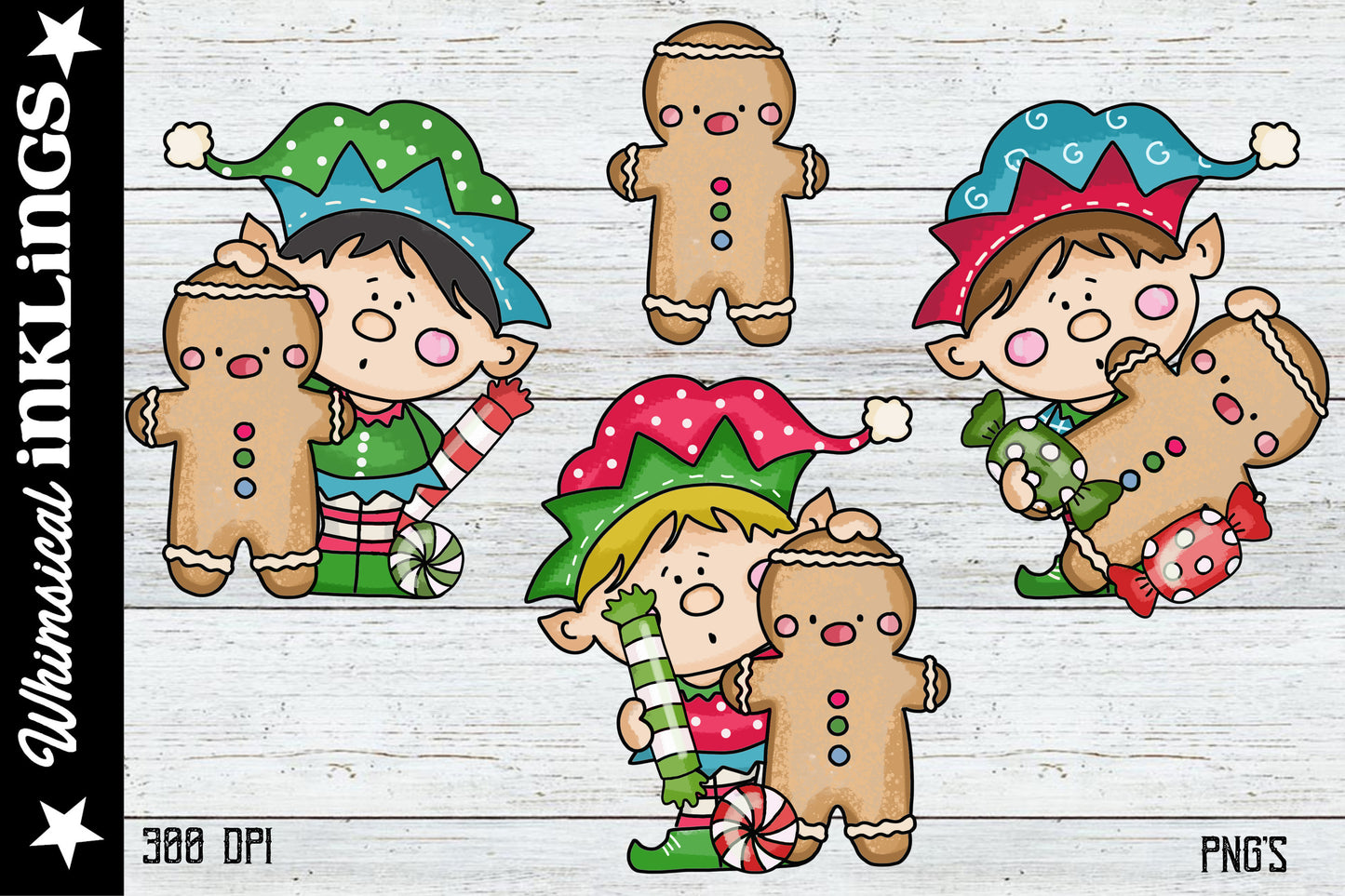 Bitty Elves Sublimation Clipart Bundle| Elf Clipart| Christmas Clipart