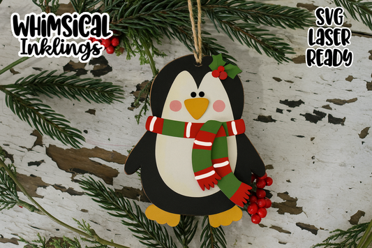 Bitty Penguin Ornament Laser SVG