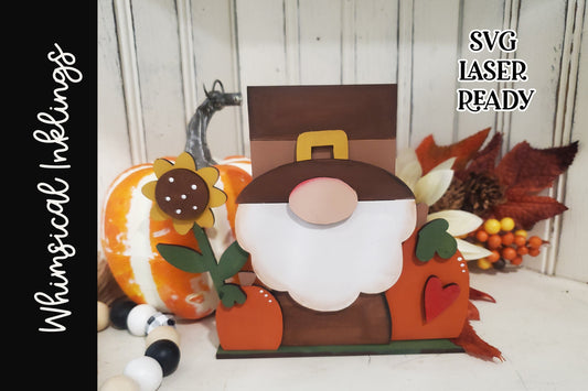 Bitty Pilgrim Gnome Laser SV |Thanksgiving Laser SVG