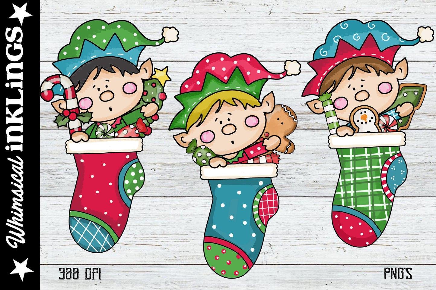 Bitty Elves Sublimation Clipart Bundle| Elf Clipart| Christmas Clipart