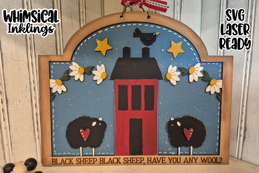 Black Sheep Sign Laser SVG