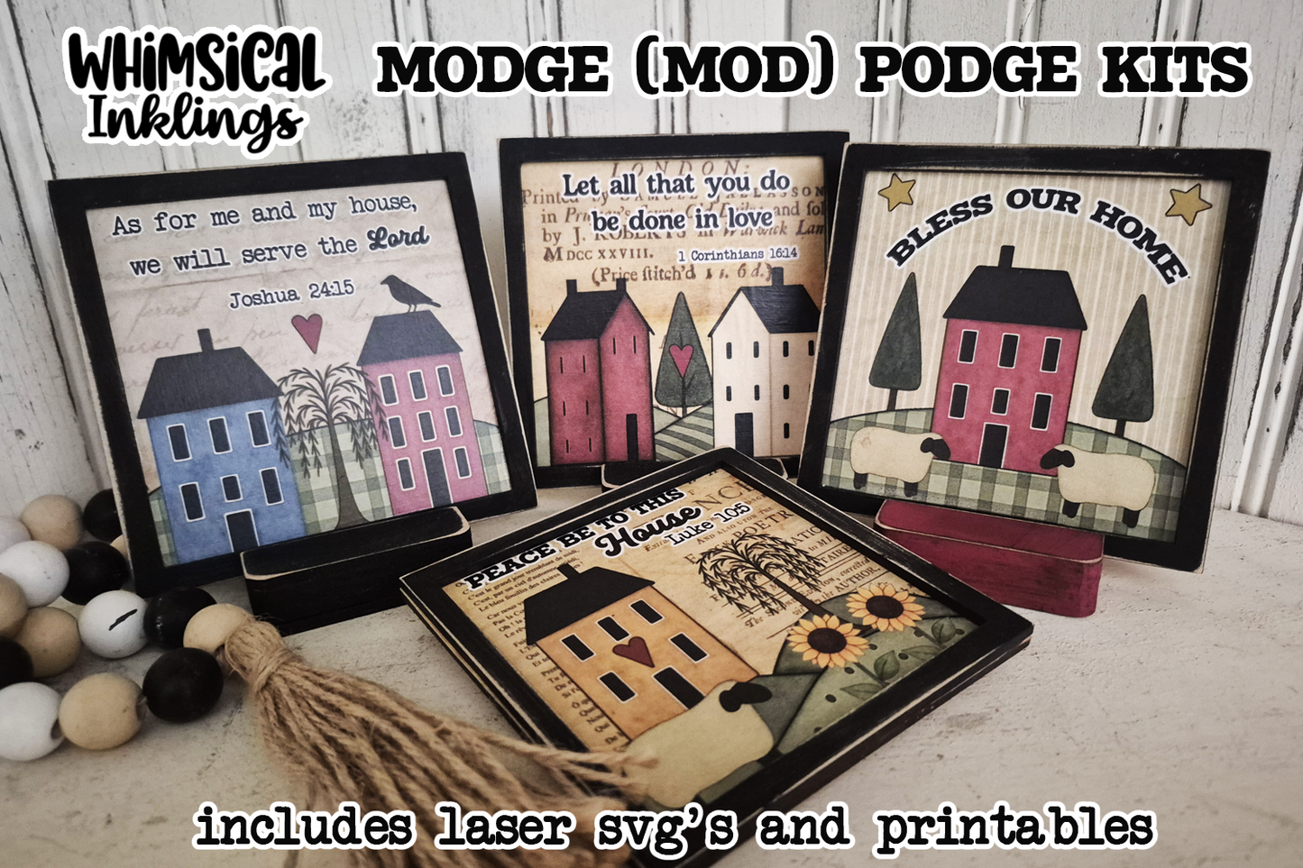 Bless Our Home Sign and Stand SVG and Modge Podge Printables| Laser SVG