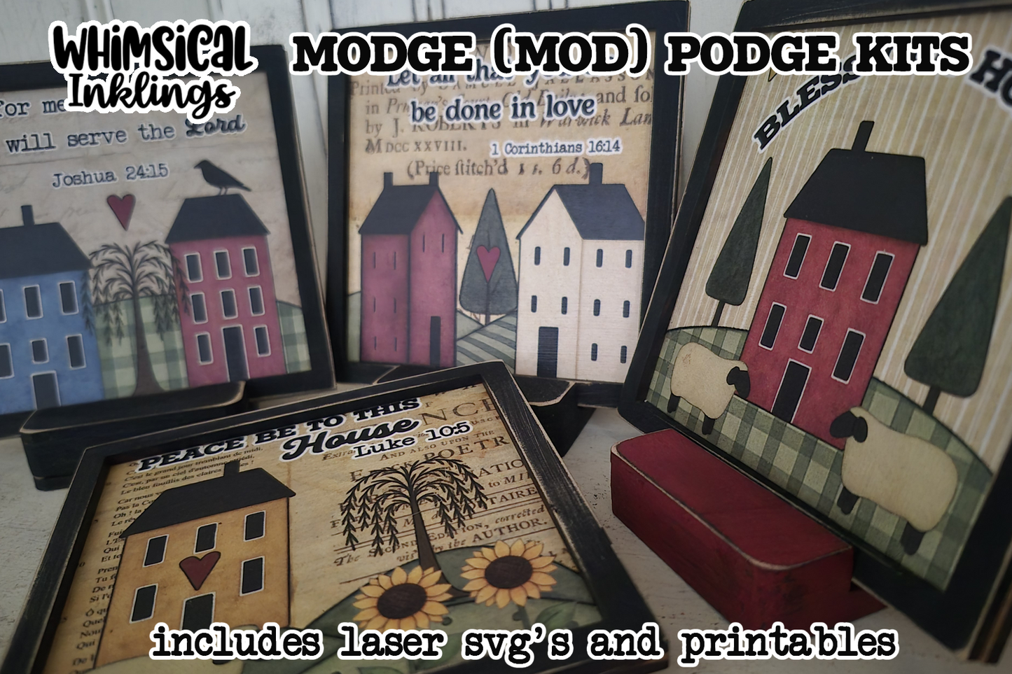 Bless Our Home Sign and Stand SVG and Modge Podge Printables| Laser SVG