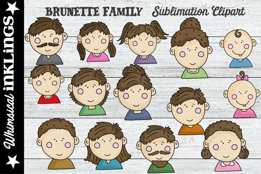 Brunette Family Clipart