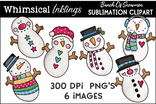 Bunch Of  Snowman Clipart| Winter Sublimation| Snowman Sublimation