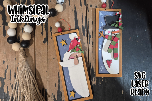 Candy Cane Duo Frame Ornaments Laser SVG|