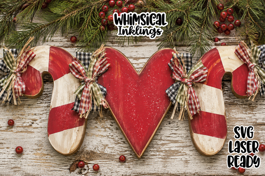 Candy Cane Garland Laser SCVG| Christmas Laser SVG