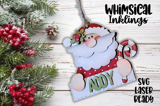 Candy Cane Saint Nick|Santa Ormament Laser SVG