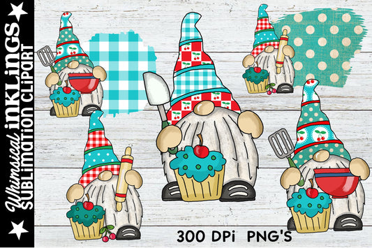 Cherry Cupcake Gnomes Sublimation| Kitchen Gnomes| Baking Sublimation