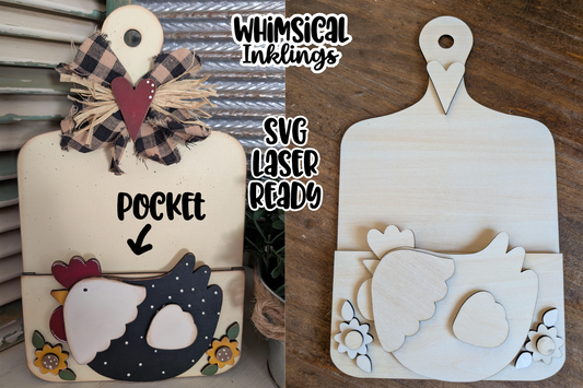 Chicken Bread Board Holder Laser SVG