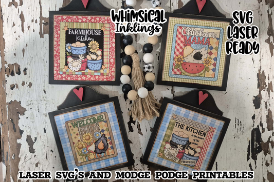 Chicken Lover Interchangeable sign and Modge Podge Printables| Laser SVG