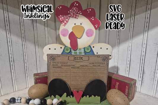 Chicken Recipe Card Holder Laser SVG