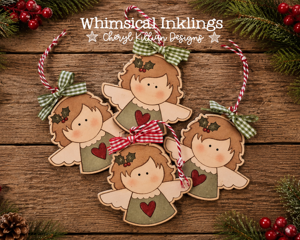 Christmas Angel Ornament SVG and Matching Modge Podge Printable| Laser SVG