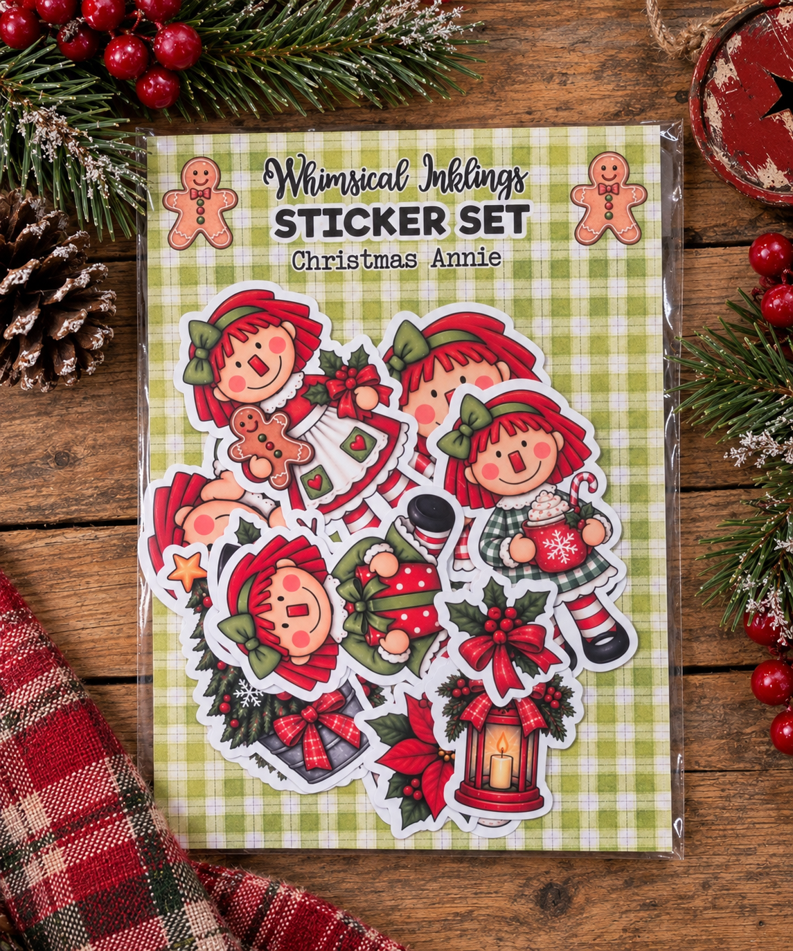 Christmas Annie Sticker Pack| Raggedy Stickers