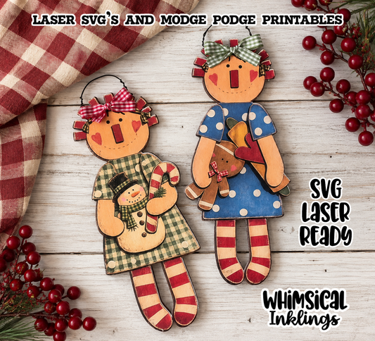 Christmas Annie SVG's and Modge Podge Printables| Laser SVG