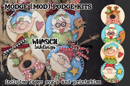 Christmas Clan Ornament SVG and Matching Modge Podge Printables| laser SVG