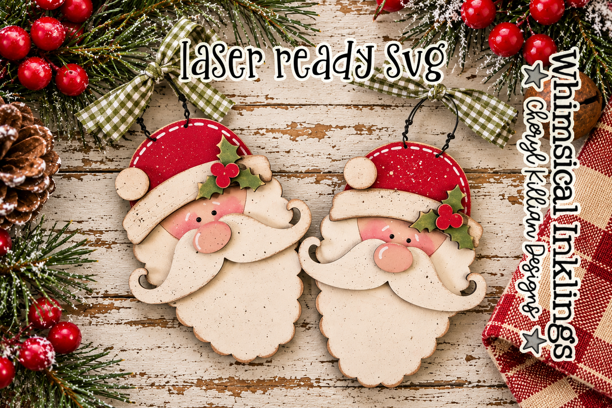 Christmas Claus-Santa Ornament Laser SVG
