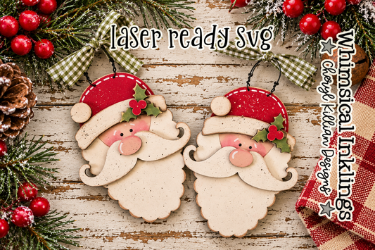 Christmas Claus-Santa Ornament Laser SVG
