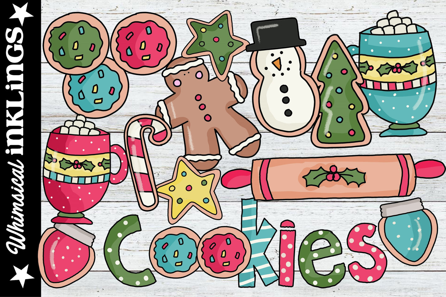 Christmas Cookies Sublimation Clipart| Christmas Cookies