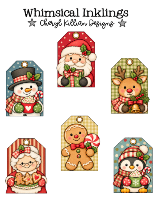 Christmas Cutie Tag Sheet| Printable Tags