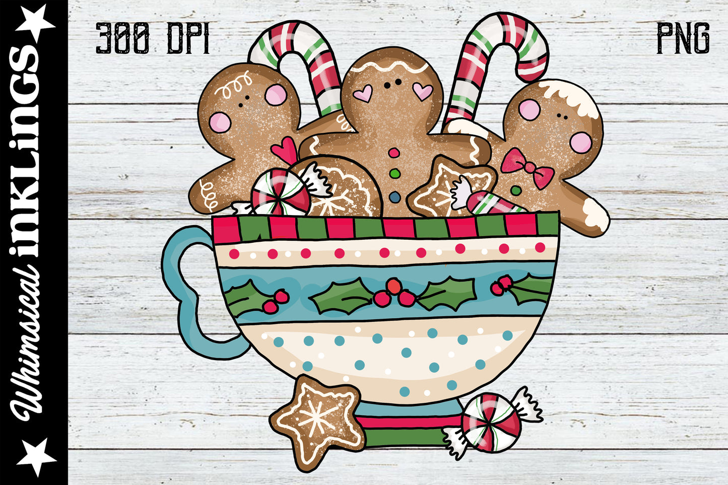 Christmas Ginger Teacup Sublimation