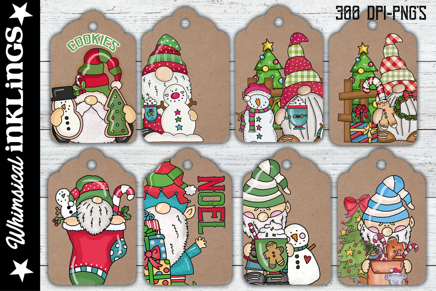 Christmas Gnome Kraft Tags