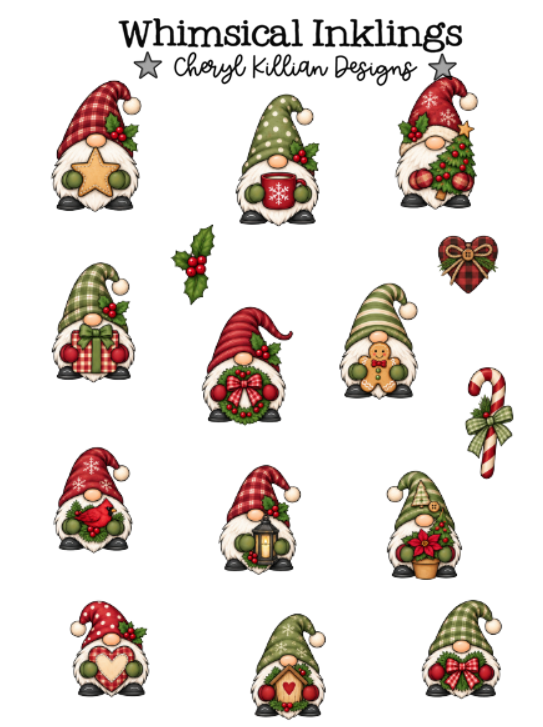 Christmas Gnome Sticker pack| Gnome Stickers