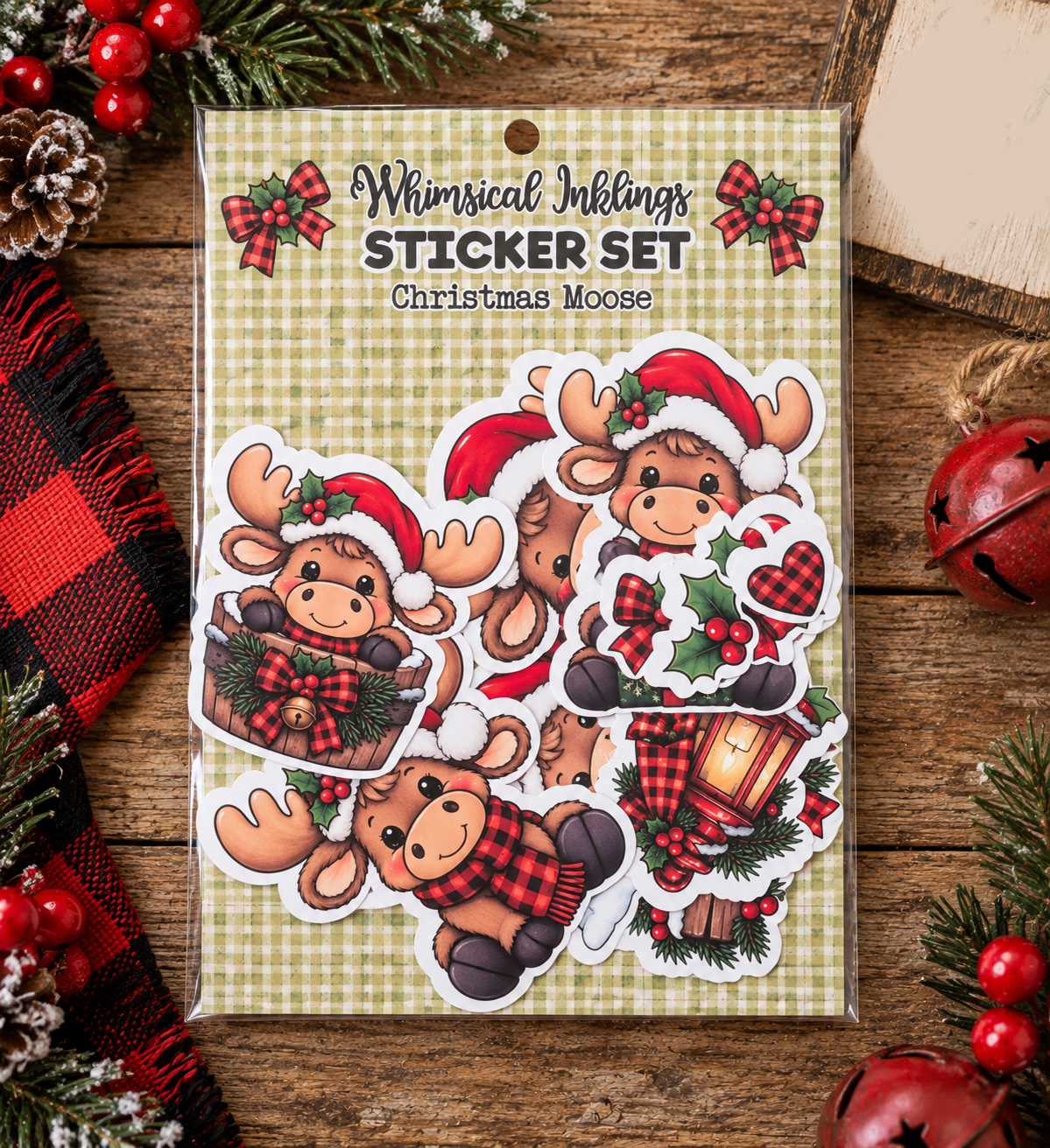 Christmas Moose Sticker Pack| Moose Stickers