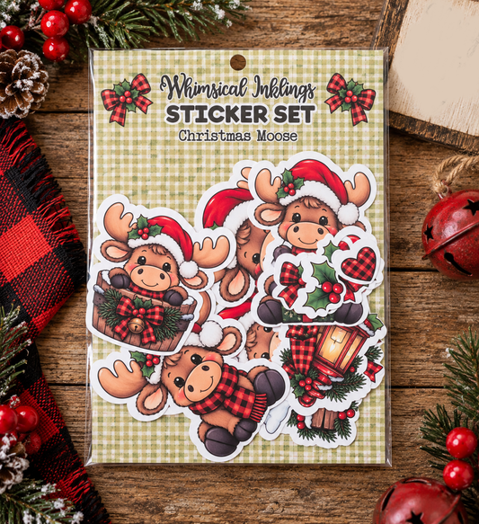 Christmas Moose Sticker Pack| Moose Stickers