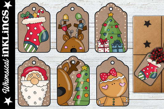 Christmas On Kraft Tags 2