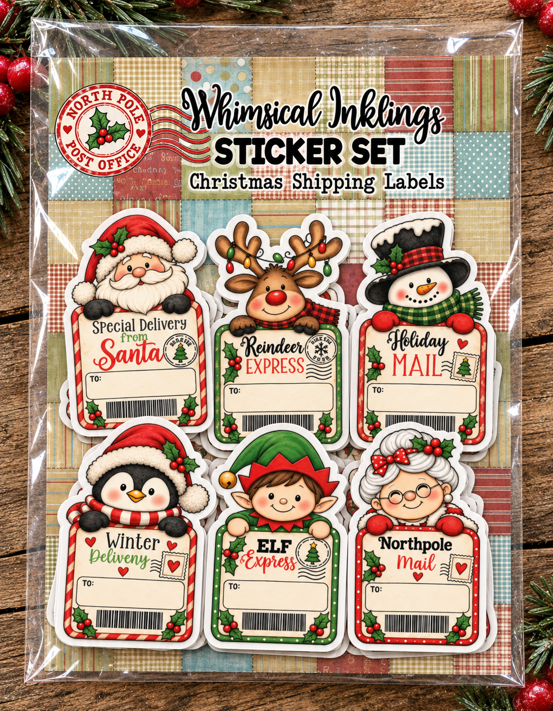 Christmas Shipping labels Sticker Pack|Christmas Stickers