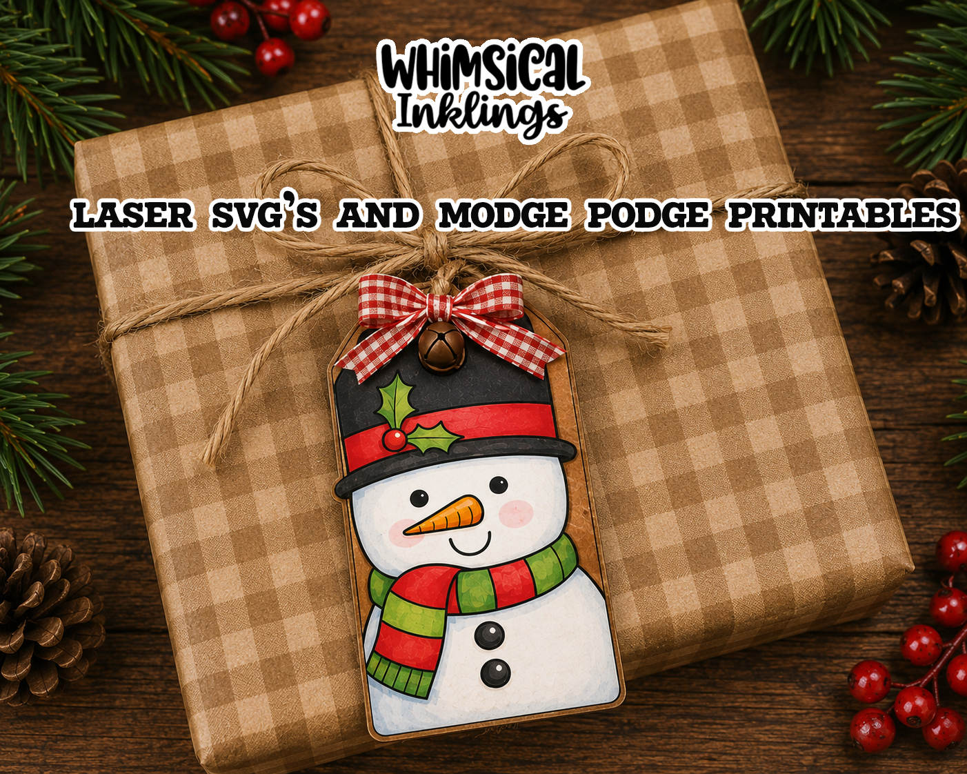 Christmas Tag Set SVG's and Mod Podge Printables| Laser SVG