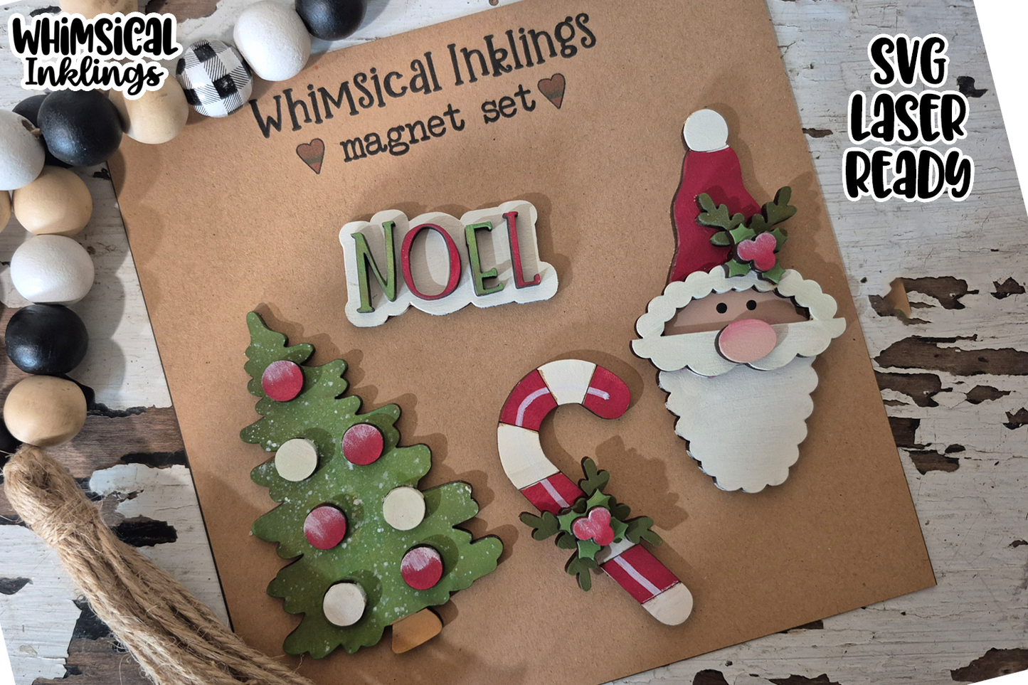 Christmas Time Magnet Set Laser SVG