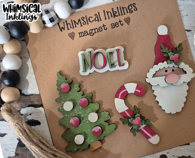 Christmas Time magnet Set DIY Wood Kit